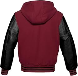 GOKTOG Hooded Varsity Jacket Women, Baseball