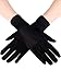 Sumind Short Opera Satin Gloves Women Bridal Wedding Banquet Evening Dress Glove for Tea Party 1920s Flapper Accessories(Large,Black)
