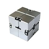 Creative Finger cube,Luxury EDC Infinity Cube Toys Mini For Stress Relief Fidget Anti Anxiety Stress Funny (1, Silver)