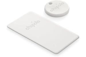 Chipolo Point Bundle - 1x ONE + 1x Card Item Finder, Bluetooth Tracker, Wallet Finder - Works with Google's Find My Device app (Android only) (Off White)