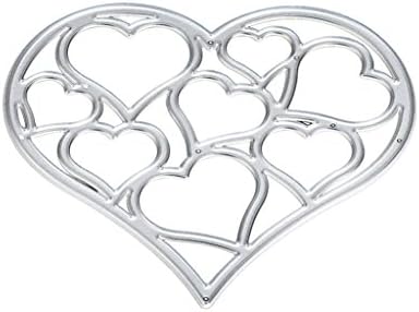 Muangan Metal Cutting Dies Stencils Flower Heart Template DIY Scrapbooking Album Paper Card Craft (H)