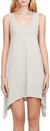 3LC Womens Stretchy Flowy Sleeveless Handkerchief Hem Tunic Dress