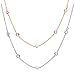 Spinningdaisy Crystal Accent Tiny Chain Satellite Choker Necklace