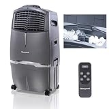 Honeywell 525-729CFM Portable Evaporative Cooler, Fan & Humidifier with Ice Compartment & Remote, CL30XC, Gray