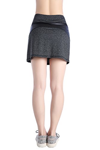 Annjoli Womens Running Skorts Golf Tennis Workout Skirt (M, Gray.)