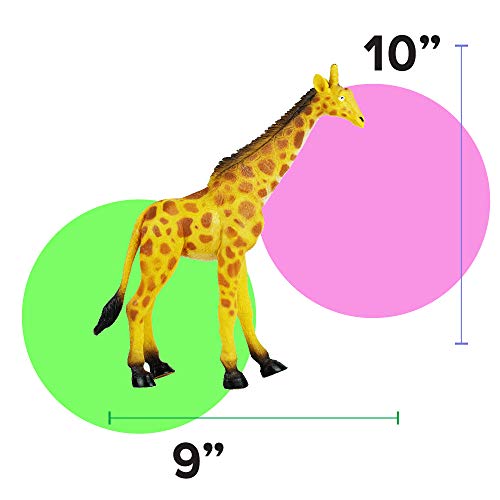 Boley 4 Piece Jumbo 11" Safari Animals Set - Large Zoo Animals and Jungle Animals Set - Includes Elephant, Giraffe, Lion, and Tiger - Ideal Educational Toy for Kids, Children, Toddlers