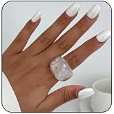 Systechy Chunky Transparent Acrylic Ring for Women Candy Color Knuckle Finger Rings Resin Plastic Wide Rings Trendy Y2k Statement Ring Geometric Jewelry Present