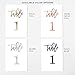 Rose Gold Wedding Table Numbers (Color Options Available), 4x6 Modern Calligraphy Foil Design, Double Sided, Numbers 1-25 (Rose Gold Foil)