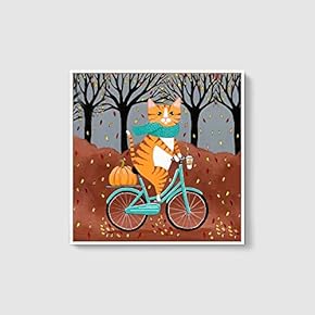 Framed Canvas Wall Art for Living Room, Bedroom Whimsical Animal Illustration VIII Canvas Prints for Home Decoration Ready to Hang - 16x16 inches