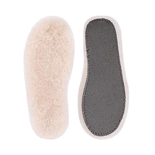 Comfort Childrens Natural Sheepskin Insoles for Kids- Acdyion Super Warm Cozy & Fluffy Premium Thick Wool Fur Fleece Insoles for All Shoes (Natural, Kid US Size 1)