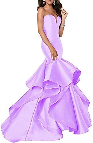 Scarisee Women's Sweetheart Mermaid Prom Evening Party Dresses Tiered FormalSA51