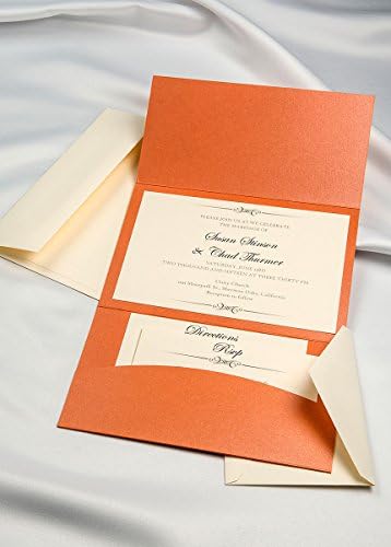 Horizon Pocket Folder Invitation Kit - Flame - Pack of 20