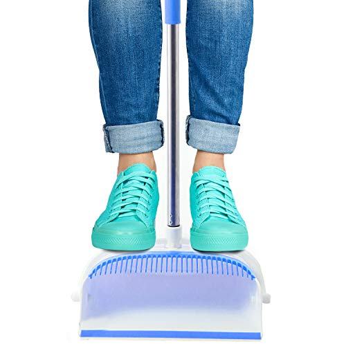 Broom and Dustpan Set - Strongest 30% Heavier Duty - Upright Standing Dust Pan with Extendable Broomstick for Easy Sweeping - Easy Assembly Great Use for Home, Office, Kitchen, Lobby Etc.- by Kray
