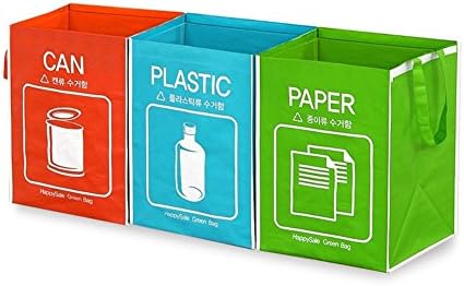 Recycle Bag Separate Recycle Bin Waterproof Waste Baskets Compartment Container