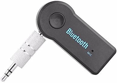 Denes Bluetooth Music Audio Stereo Adapter Receiver for Car 3.5mm AUX Home Speaker MP3 for Car Music Sound System Hands Free Calling Built-in Mic - Black