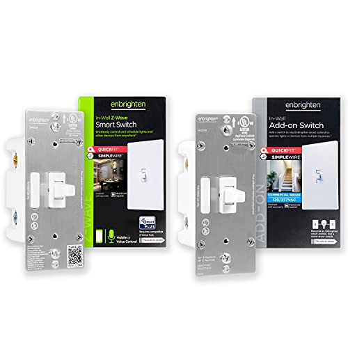 Enbrighten ZWave Smart Toggle Light Switch, 3Way Ready, Compatible