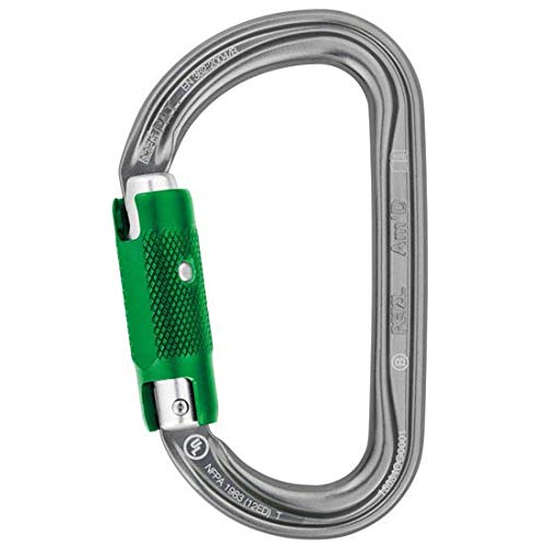 Petzl M34A PL Am'D PIN-LOCK Asymmetrical Aluminium Carabiner, Unlocked with A Tool, Grey
