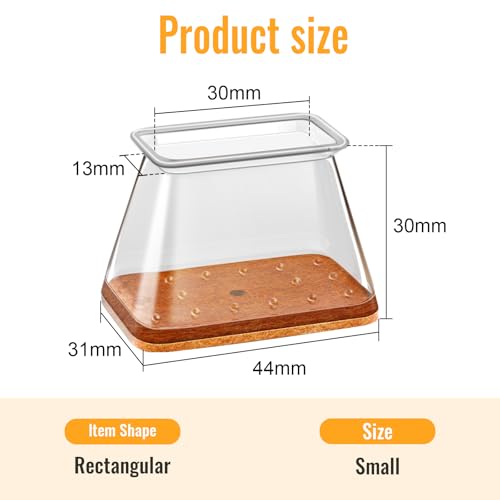 16 Pieces Rectangle Chair Pads Furniture Leg Felt Pads Hardwood Chair Caps Protect Floor from Anti-Scratch Noise (Fit Length 28-38mm, Width 19-25mm)