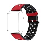 For Apple Watch 42MM/38MM, Sunfei Sports Leather Bracelet Strap Band (42MM, Red)