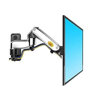 Image of NB North Bayou TV Monitor Wall Mount Bracket Full Motion Articulating Swivel Double Extension for 17-24Inch Monitor(Within Load of 4.4~10 lbs) Chrome-Plating