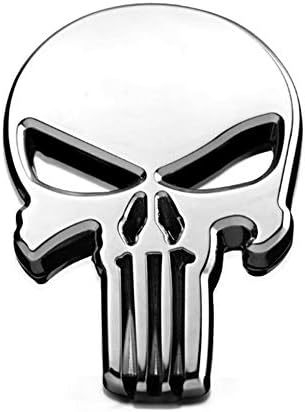 1Pcs 3D Metal Skull Car Side Fender Rear Trunk Emblem Badge Sticker Decals for JEEP Dodge Mercedes BMW Mustang Volvo Chevrolet Nissan Audi VW Ford Honda Toyota Jaguar