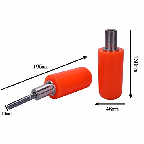 Frenshion A Pair Motorcycle Frame Slider Falling Protector Motorcycle Crash Protector Crash Pads Wear Resistant Universal 10mm Color Orange
