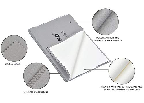 Sunland Set of 3 Premium Microfiber Jewelry Polishing Cloth - Best for Cleaning Silver, Gold and Platinum Jewelry - Thumbnail 2