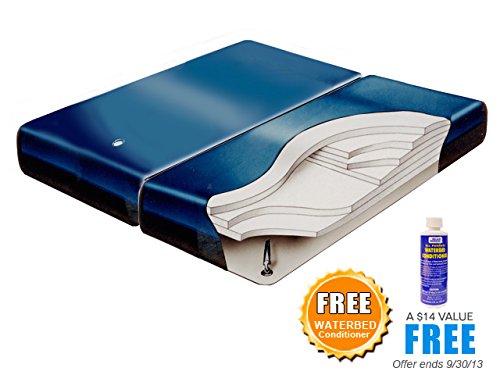 Queen Dual 90% Waveless With Lumbar Support Hardside Waterbed Mattress Kit includes liner and fill kit