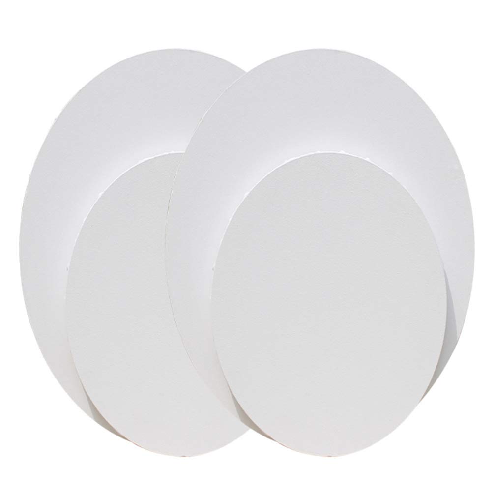 Healifty 5pcs Oval Canvas Panel Boards Stretched Artist Canvas Boards for Acrylic Painting Oil Pouring Drawing Home Decorations 24X30cm