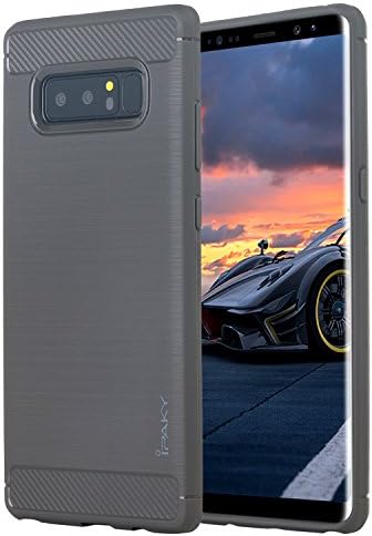 Galaxy Note 8 Case, Pandawell [Resilient Strength] Flexible Durability Durable Anti-Slip TPU Defensive Impact Protection Case Cover for Samsung Galaxy Note 8 - Grey