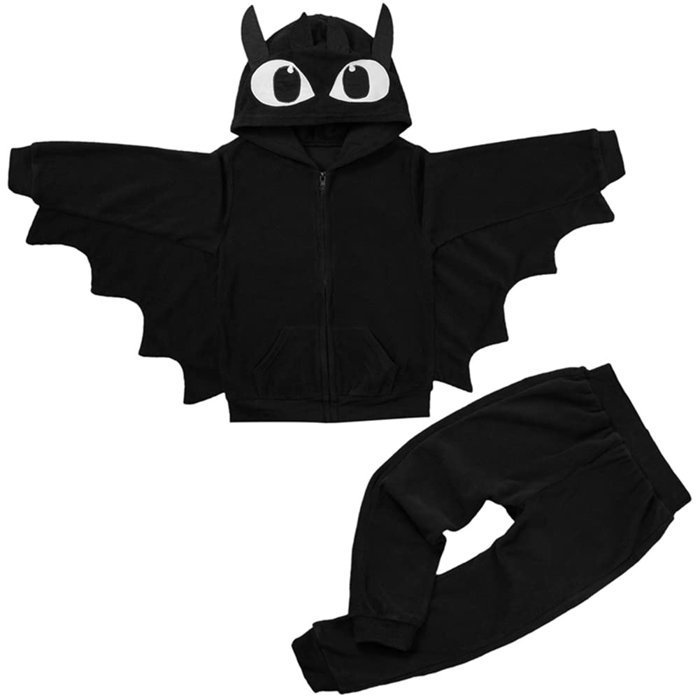 Photo 1 of ** MISSING PANTS** Weixinbuy Toddler Baby Boy's Girl's Halloween Costume Bat Style Cosplay Clothes Set Winter Outerwear Hooded Coat