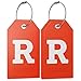 Initial Luggage Tag with Full Privacy Cover and Stainless Steel Loop – (Letter R)