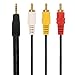 HDE 3ft. Feet RCA Male to 3.5mm Male Jack Composite Audio Video A/V Cable