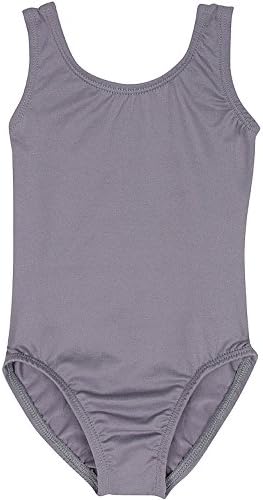 Toddler and Girls Tank Leotard for Dance, Gymnastics, and Ballet Sleeveless Gray XS (2-3T)
