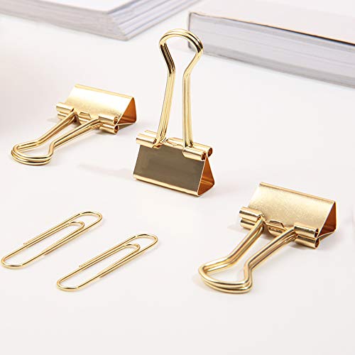 MultiBey Gold Paper Clips Binders Clips Ceramic Pineapple Tray Jewelry Holder Office Desk
