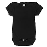 The Laughing Giraffe Baby Girl Cap Sleeve Bodysuit w/Scallop Trim (3-6M, Black)