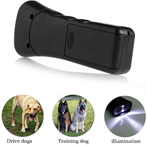 LAKA Ultrasonic Dog Repeller,Dog Bark Control Device,Anti Barking Deterrents Silencer Stop Barking Bark, Electronic Dog Trainner with LED Flashlight (1)