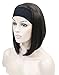 Kalyss Women's Short Straight Bob Wig with Black Headband 3/4 Half Full Head Brown Heat Resistant Synthetic Hair Daily or Costume Wigs for Women