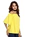 Romwe Womens Off The Shoulder Ruffle Half Sleeve Blouse Yellow L