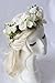 Sunrisee Flower Headband Women Floral Crown Headpiece with Adjustable Ribbon for Wedding Festivals, White
