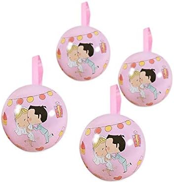 Lvcky 8Pcs European Wedding Candy Tin Ball Boxes Round Chocolate Box Bonbonniere Birthday Party DecorativeSweet(Sweet)