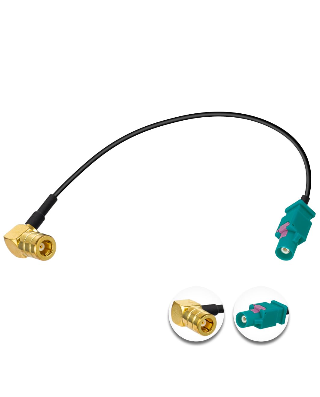 Vecys SMB Female Right Angle to Fakra Z Male Extension Cable 6In/15cm Universum FAKRA Plug to SMB Socket Antenna Adapter RG174 Type Z Cable