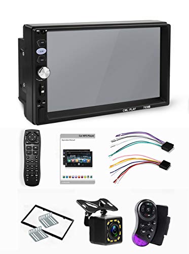 CarThree Car Radio Touchscreen 7 Inch Mirrorlink Android SD/FM/USB/AUX/Bluetooth Double Din Car Stereo for Rear View Camera Remote Control
