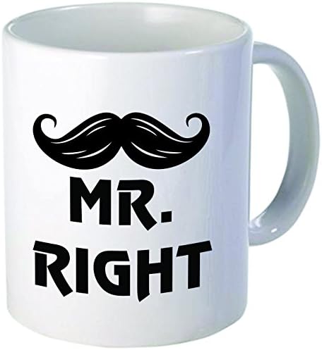 Mr. Right, moustache - Funny coffee mug by Donbicentenario - 11OZ - SHIPS FROM USA