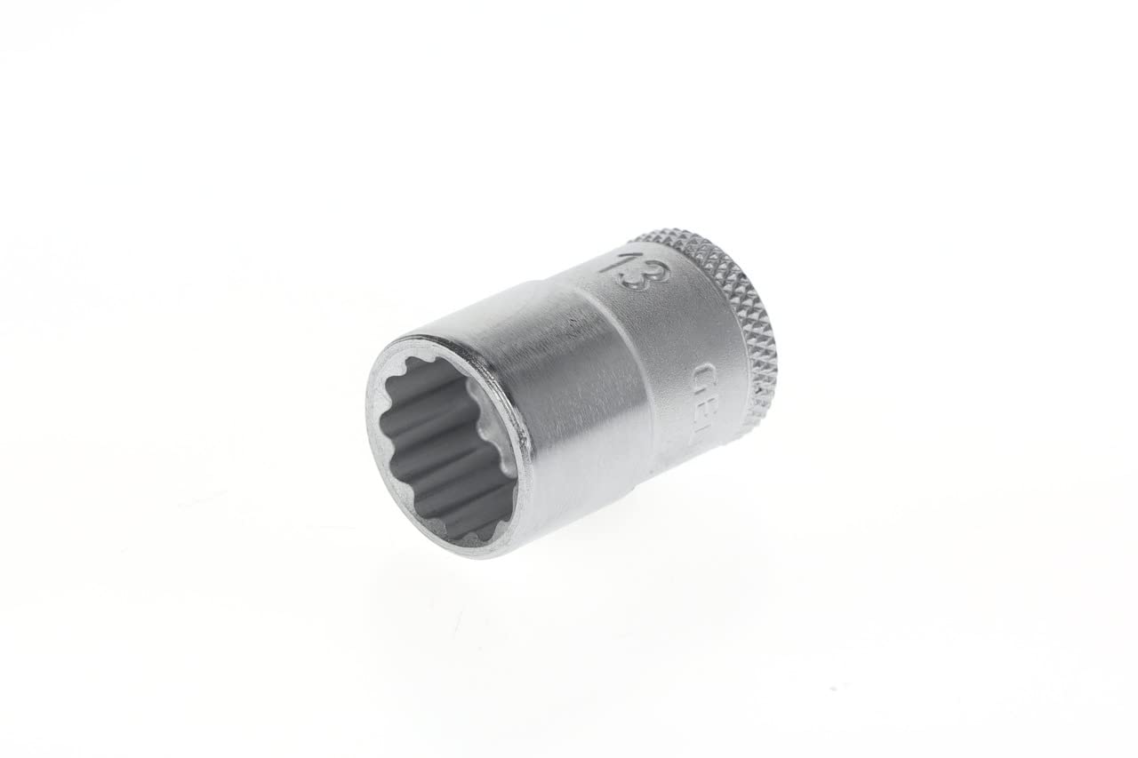 GEDORE Socket, 3/8" 10 mm drive, Bi-hex, 13 mm AF, Tool, D 30 13, Chrome-plated steel
