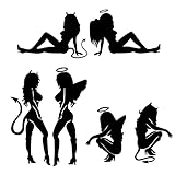 Leasinder 3 Pairs Sexy Angel and Devil Girl Sticker