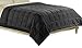 Aeolus Down Luxlen Microfiber Blanket, Reversible: Soft Plush to Satin Cool, Staintech Treated, Full/Queen, Black