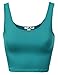 Basic Solid Sleeveless Crop Tank Tops Turquoise Size M