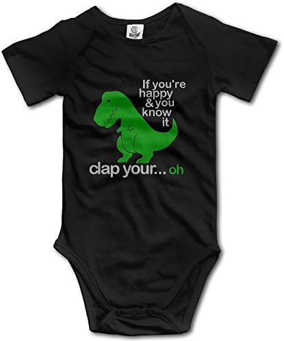 Dinosaurs If You're Happy &amp; You Know It Baby Outfits Unisex Climb Romper