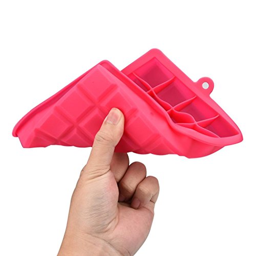 KingWo Silicone Ice Cube Tray molds Candy mold Cake mold Chocolate mold, 24 cavity (Red)